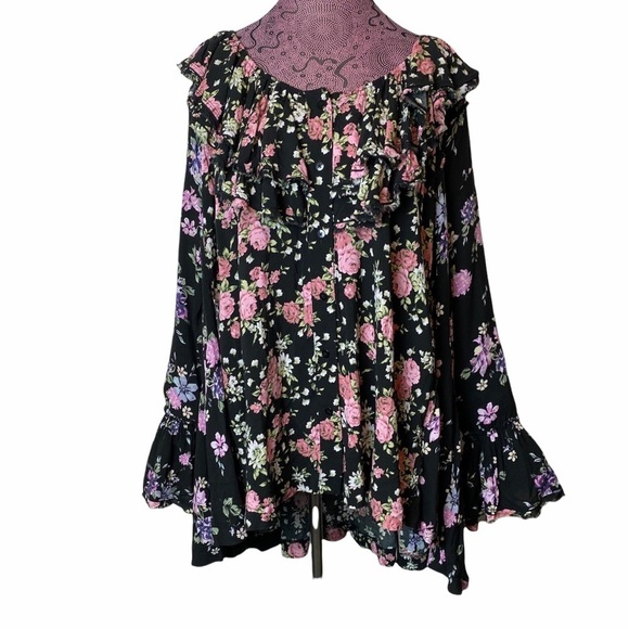 Free People Loretta Black Top - Picture 2 of 7